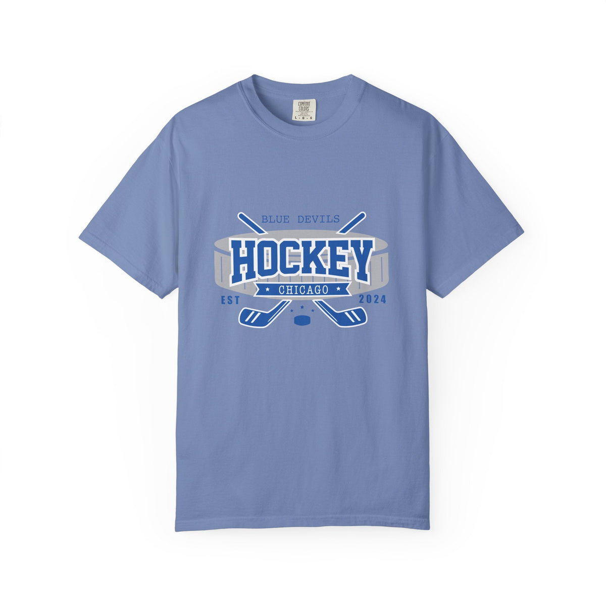 Blue Devils Puck Est. 2024, Sports Tee - The S.J. Sylvis Shop