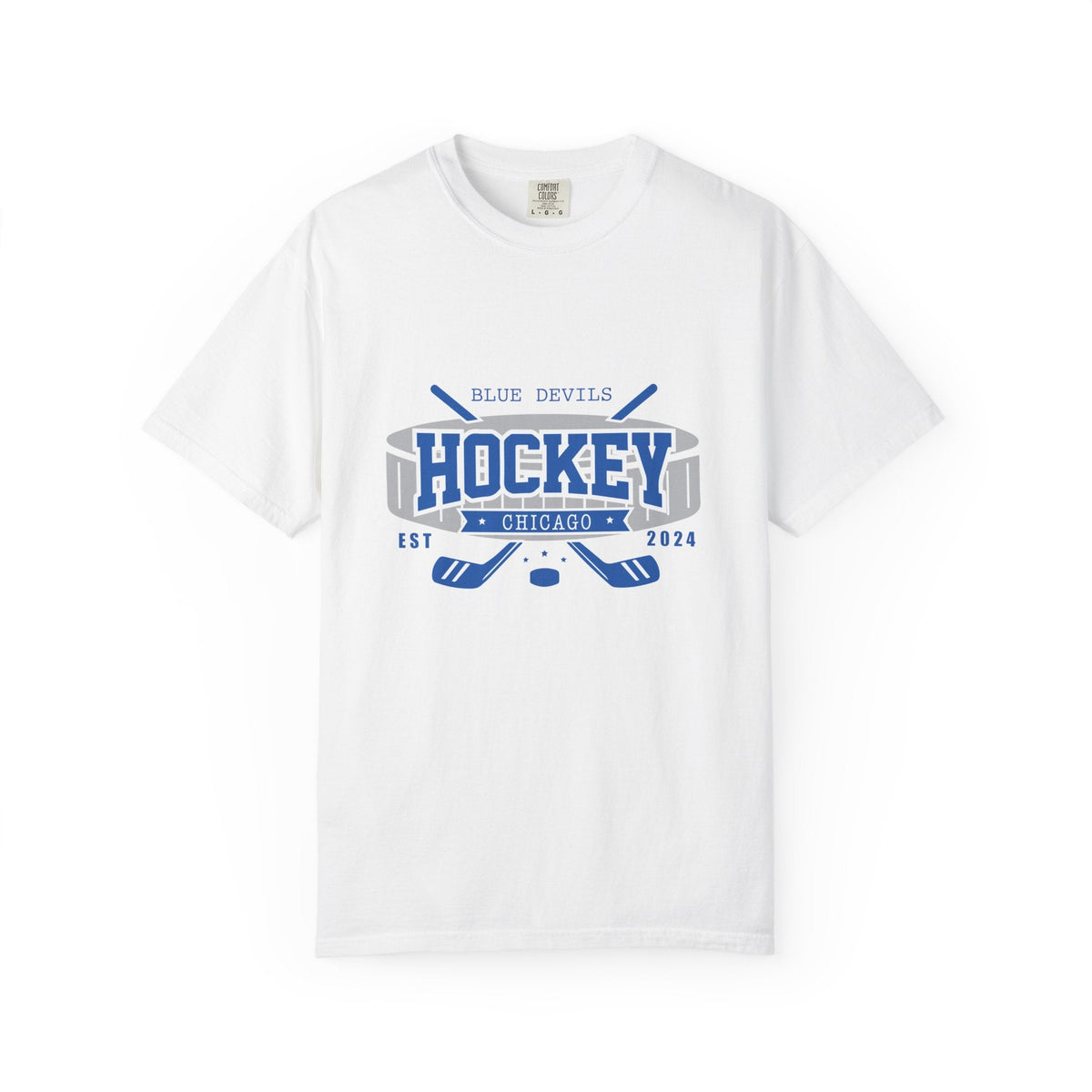 Blue Devils Puck Est. 2024, Sports Tee - The S.J. Sylvis Shop
