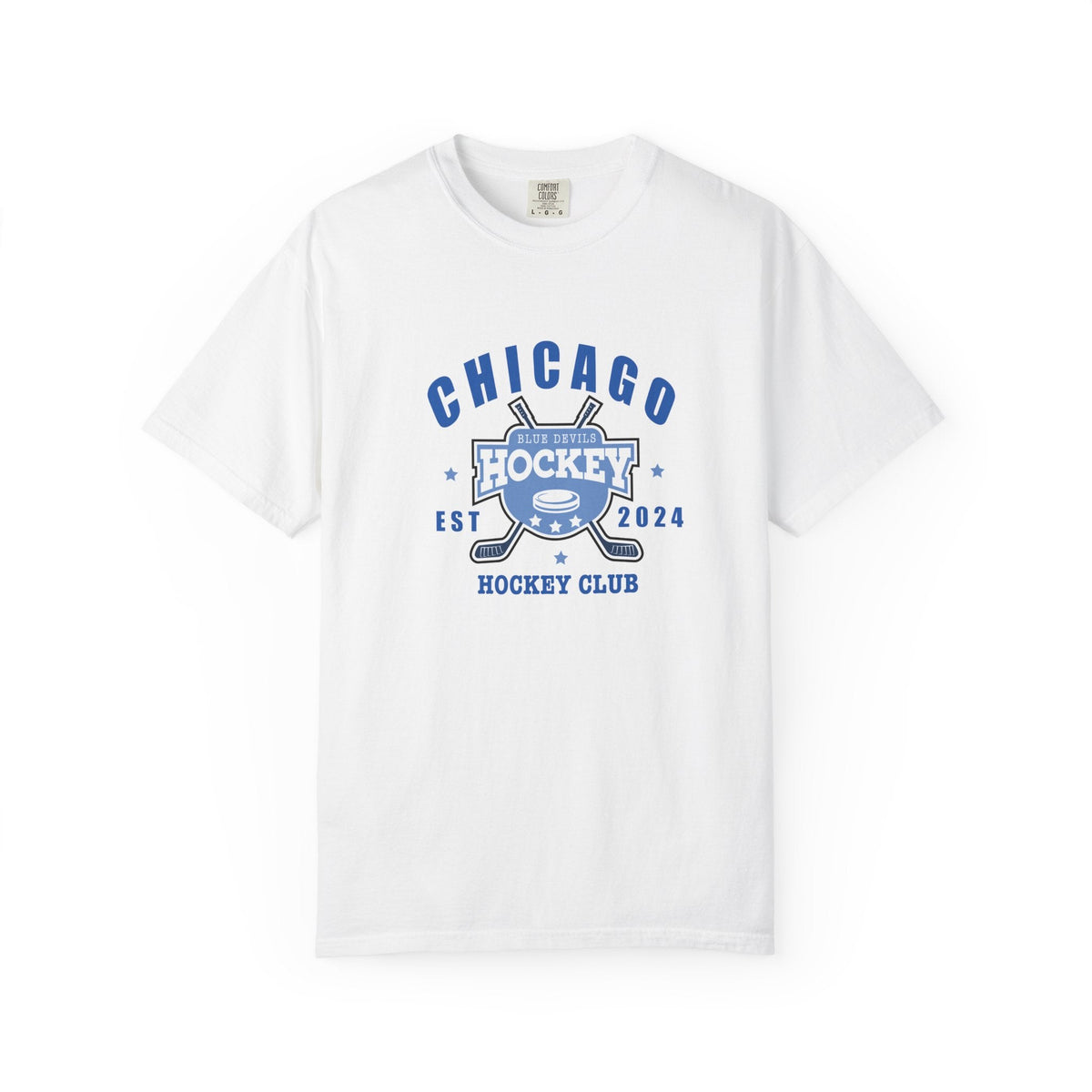 Blue Devils Hockey Stick Est. 2024, Sports Tee - The S.J. Sylvis Shop