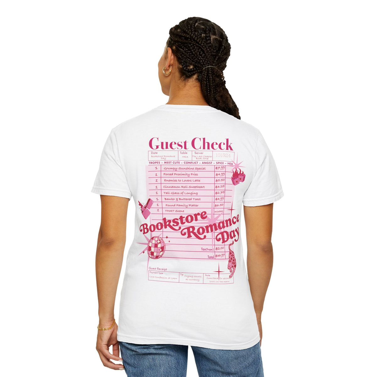 Romantic Bookstore Guest Check T-Shirt- Shipping Only!