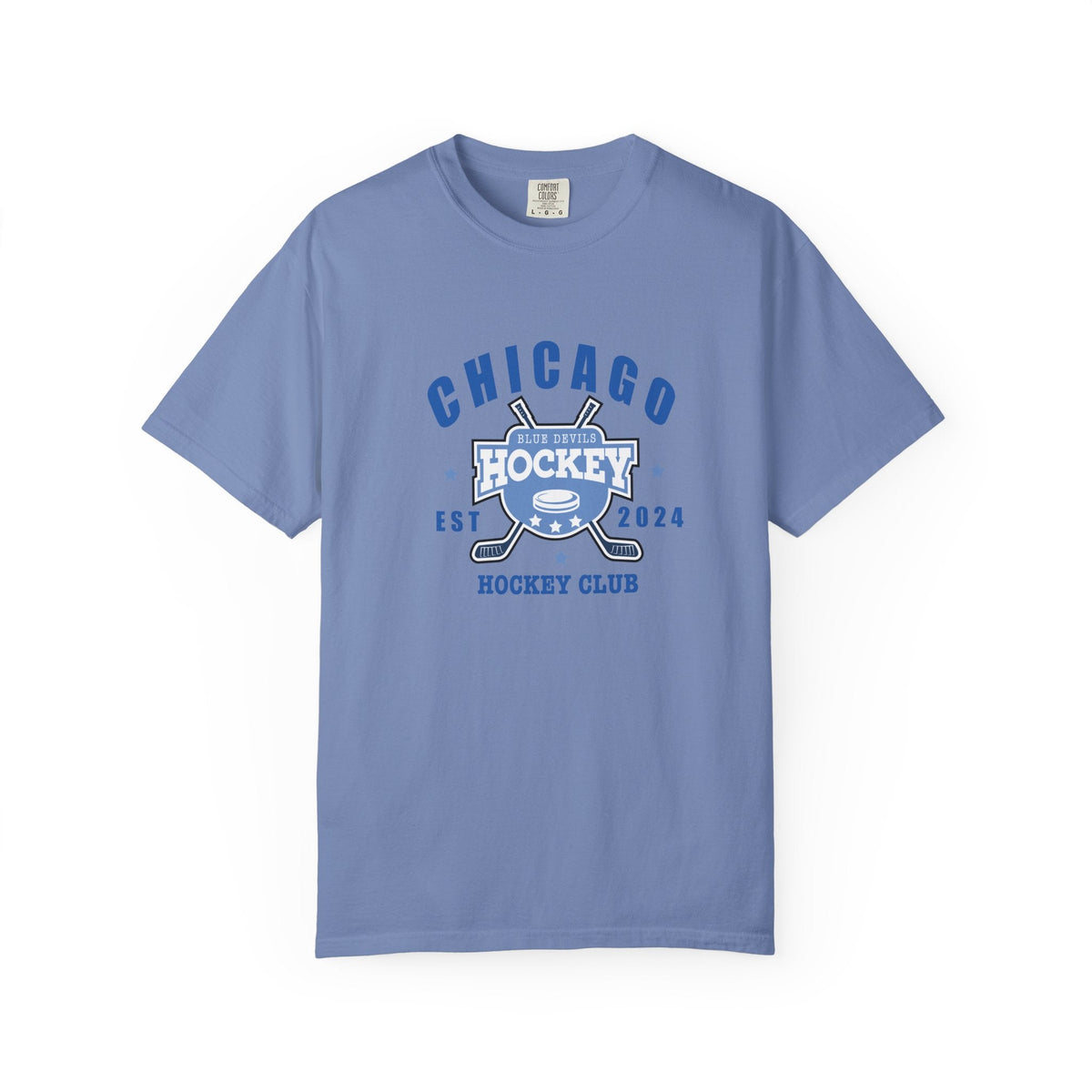 Blue Devils Hockey Stick Est. 2024, Sports Tee - The S.J. Sylvis Shop