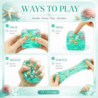 Ocean-Inspired Squishy Fidget Cube with Seashell Accents – Cute Squeeze Toy & Gift